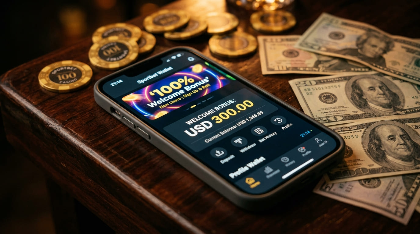 Sección del bono de bienvenida de Sportbet